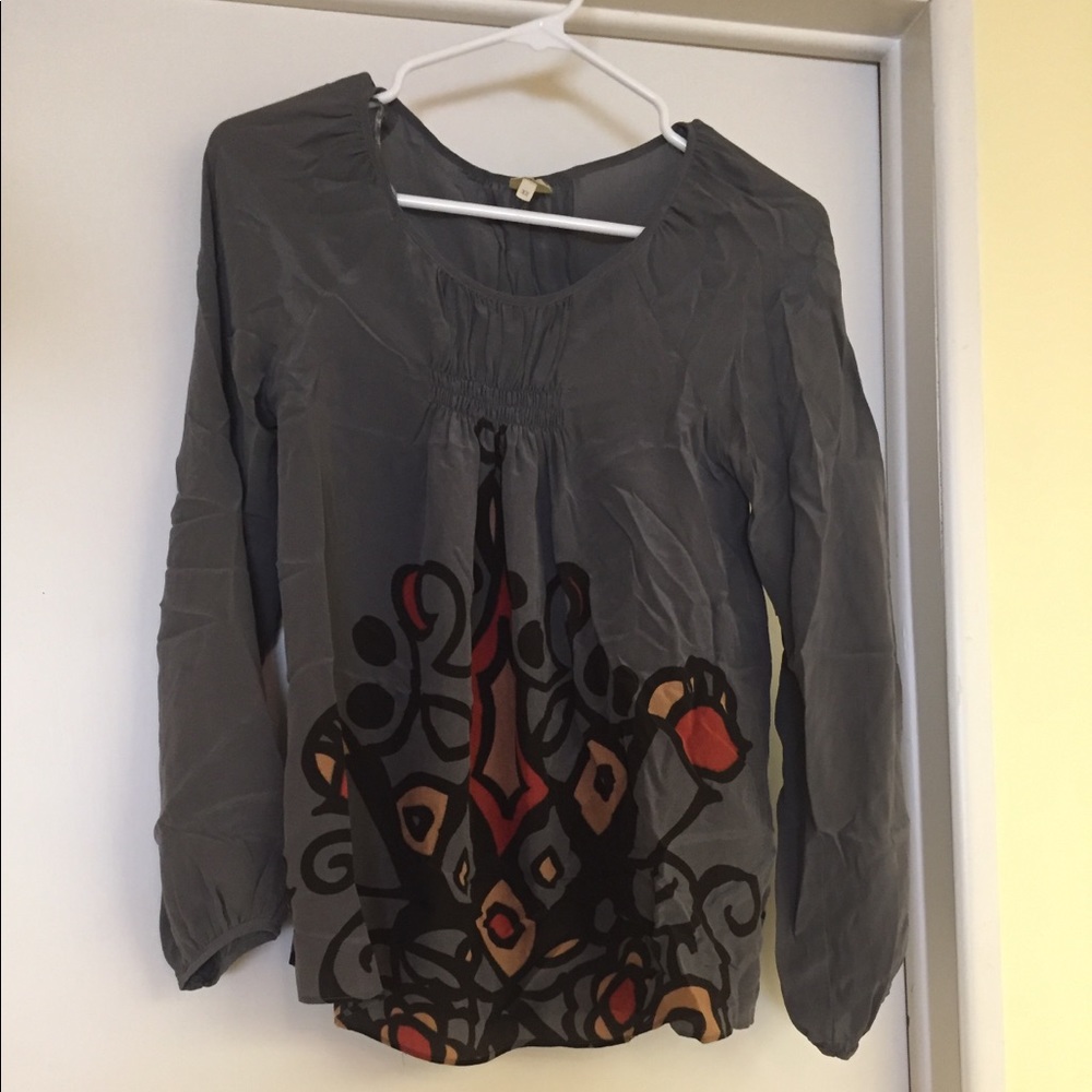 Anthropologie Tea Honey 100% silk top